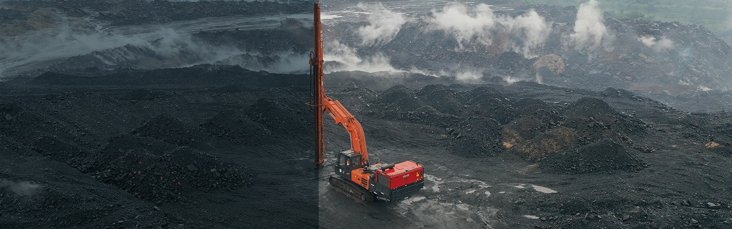 Drilling rig at work site
